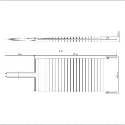 Grelha Tramontina Churrasco Em Aço Inox 83 X 27,4 Cm Tramontina