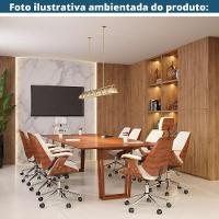 Cadeira Giratória Kopenhagen Bergen Lisboa Fratini Em Madeira Revestida Em Pu Branco Base Rodízio - 2