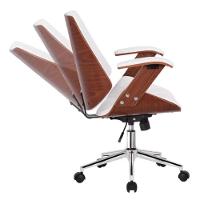 Cadeira Giratória Kopenhagen Bergen Lisboa Fratini Em Madeira Revestida Em Pu Branco Base Rodízio