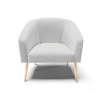 Poltrona Stella Linho Pés Palito Natural - D'rossi Cor A05 Cinza Claro - 7