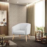 Poltrona Stella Linho Pés Palito Natural - D'rossi Cor A05 Cinza Claro - 8