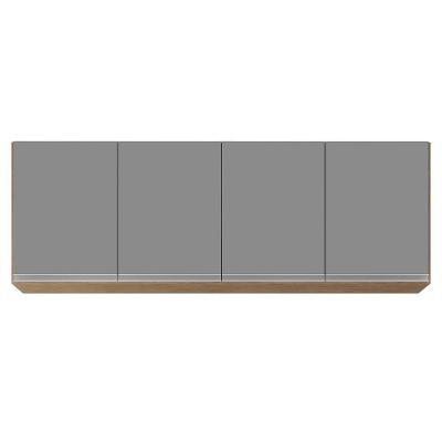 Armário Aéreo 160cm 4 Portas Nevada Castanho cinza