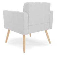 Kit 2 Poltronas Elisa Linho Cinza A05 Pés Palito Natural - D'rossi - 6