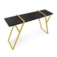 Aparador Industrial Brooklyn Preto Base Metálica Dourado D'rossi - 1