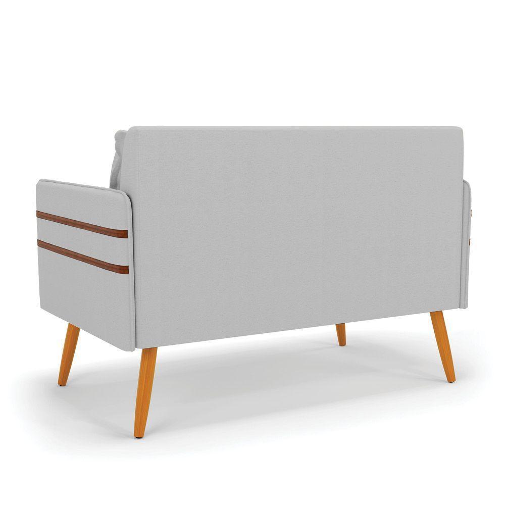 Namoradeira 02 Lugares Mari Linho Cinza A05 Castanho - 5