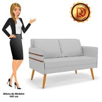 Namoradeira 02 Lugares Mari Linho Cinza A05 Castanho - 3