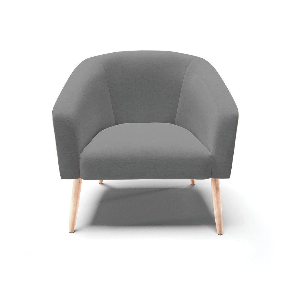 Poltrona Stella Linho Pés Palito Natural - D'rossi Cor A26 Grafite - 7