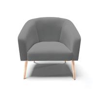 Poltrona Stella Linho Pés Palito Natural - D'rossi Cor A26 Grafite - 7