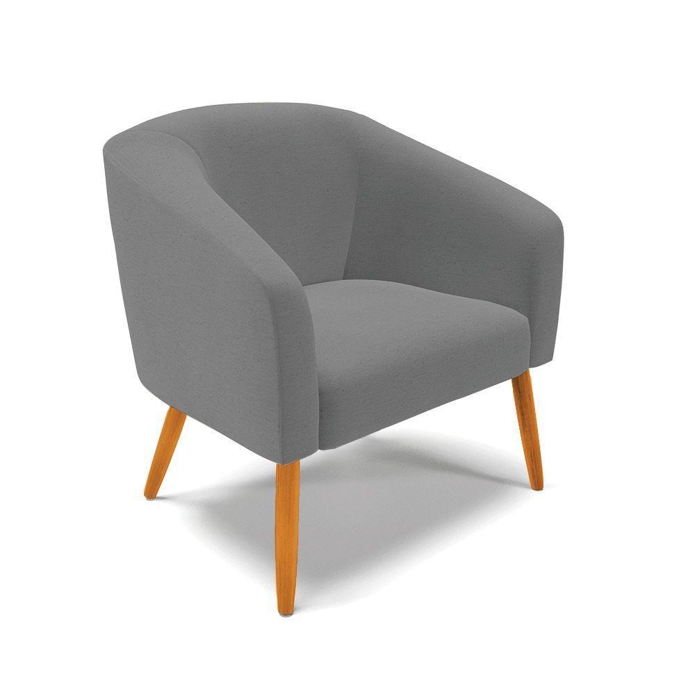 Poltrona Stella Linho Pés Palito Castanho - D'rossi Cor A26 Grafite - 1