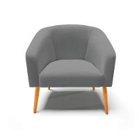 Poltrona Stella Linho Pés Palito Castanho - D'rossi Cor A26 Grafite - 7