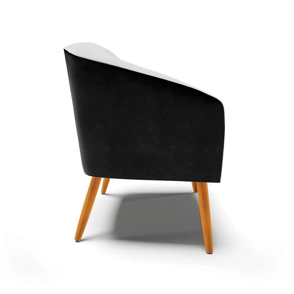 Kit 02 Poltronas no Preto Com Linho Cinza A05 D'rossi - 5