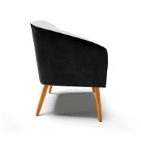 Kit 02 Poltronas no Preto Com Linho Cinza A05 D'rossi - 5