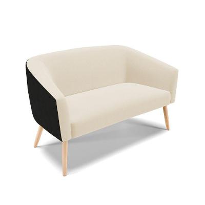 Namoradeira Stella Corano Preto Com Linho Bege A19 Natural