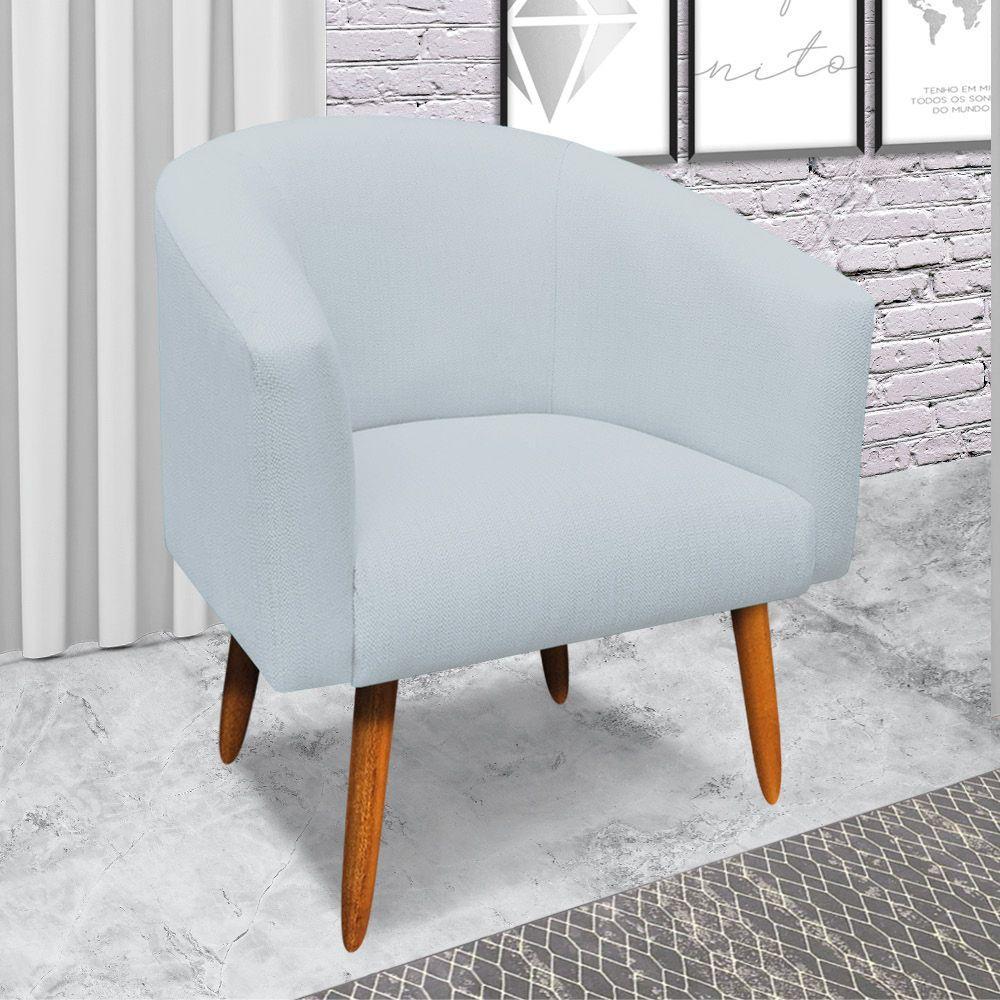 Kit 1 Poltrona e 1 Namoradeira 2 Lugares Linho Cinza Claro - 5