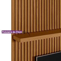 Painel Ripado Marisa Com 1 Nicho Com Tampo Engrossado E 1 Prateleira Nature E Off White 220x250 Cm - 5