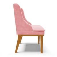 Kit 08 Cadeiras De Jantar Base Madeira Castanho Rosa Bebê - 6