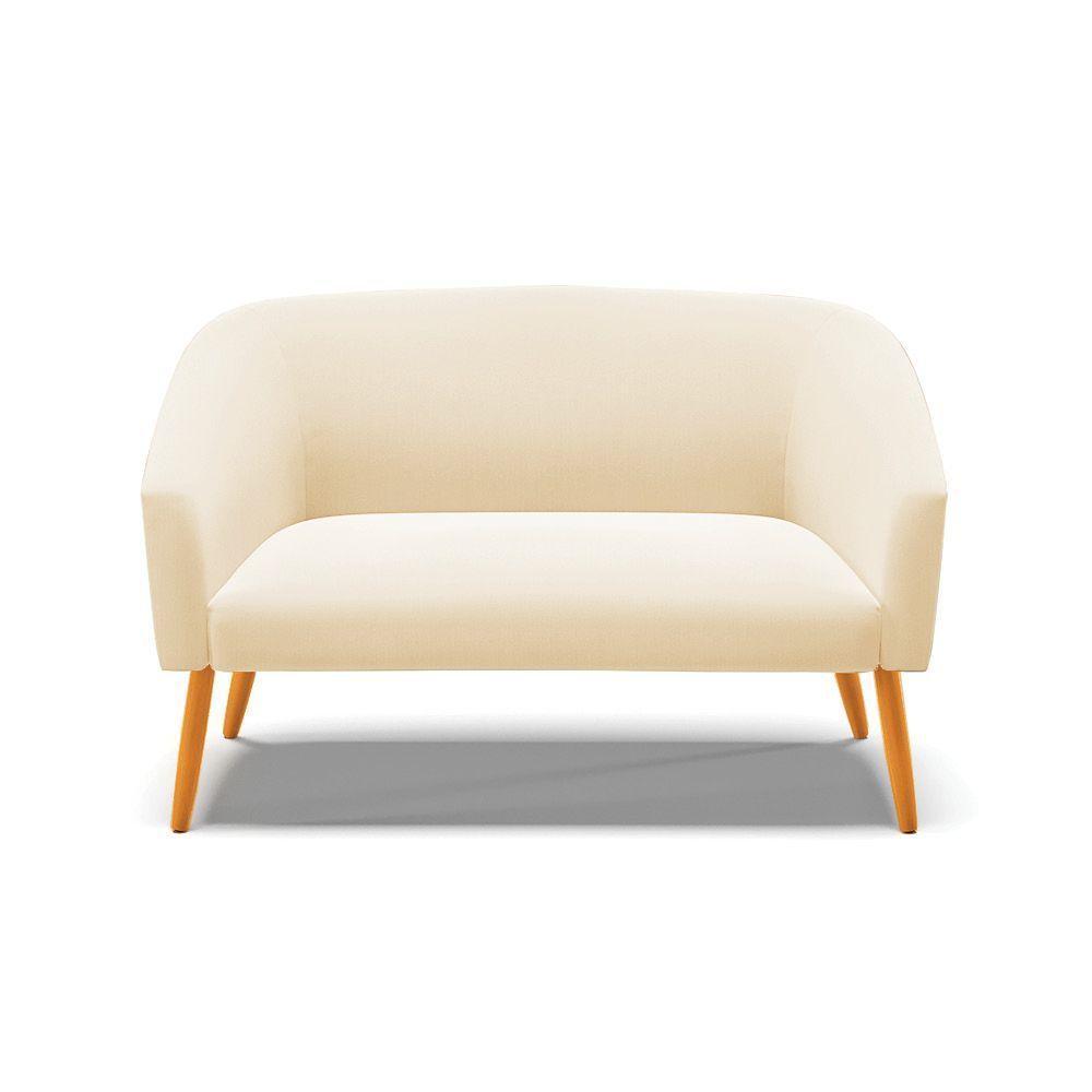 Namoradeira 02 Lugares Stella Suede Pés Palito Castanho - D'rossi Cor Marrom - 8