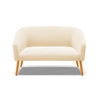 Namoradeira 02 Lugares Stella Suede Pés Palito Castanho - D'rossi Cor Marrom - 9