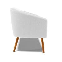 Sofá Namoradeira Stella Bouclê Pés Palito Castanho - D'rossi Cor Off White