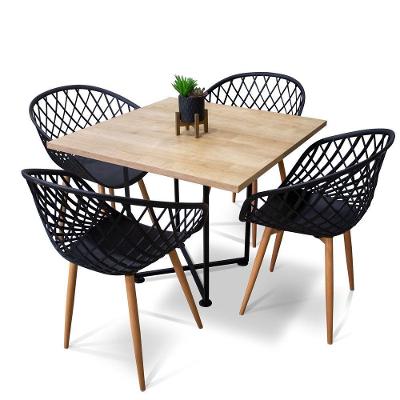 Kit 04 Cadeiras Clarice Preto e 01 Mesa de Jantar 04 Lugares 90cm Preto