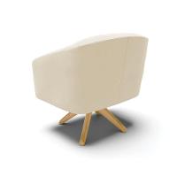 Kit 02 Poltronas Giratória Stella Veludo Bege - 5