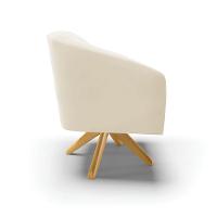 Kit 02 Poltronas Giratória Stella Veludo Bege - 6