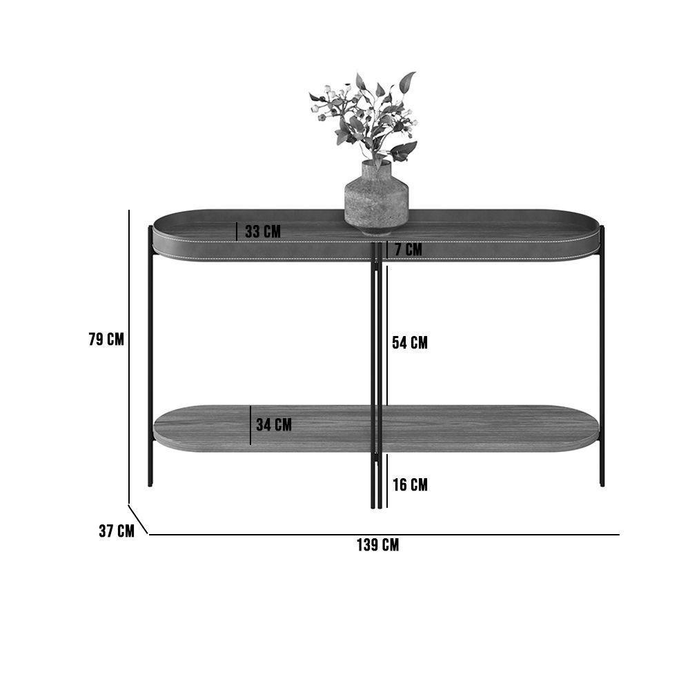 Buffet Aparador Isi Nature Fosco E Couro Caramelo 139x79 Cm L04 - D'rossi - 2