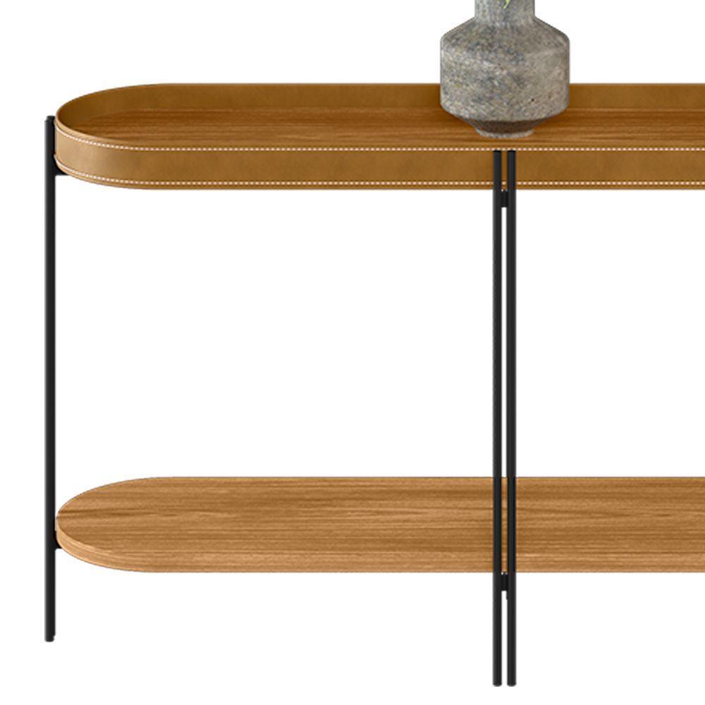 Buffet Aparador Isi Nature Fosco E Couro Caramelo 139x79 Cm L04 - D'rossi - 3