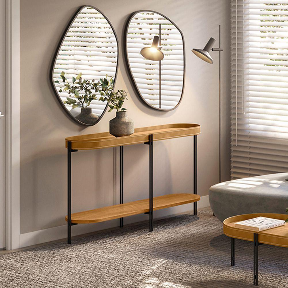 Buffet Aparador Isi Nature Fosco E Couro Caramelo 139x79 Cm L04 - D'rossi - 4