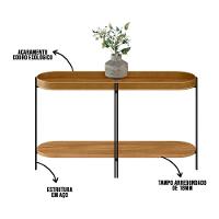Buffet Aparador Isi Nature Fosco E Couro Caramelo 139x79 Cm L04 - D'rossi - 5