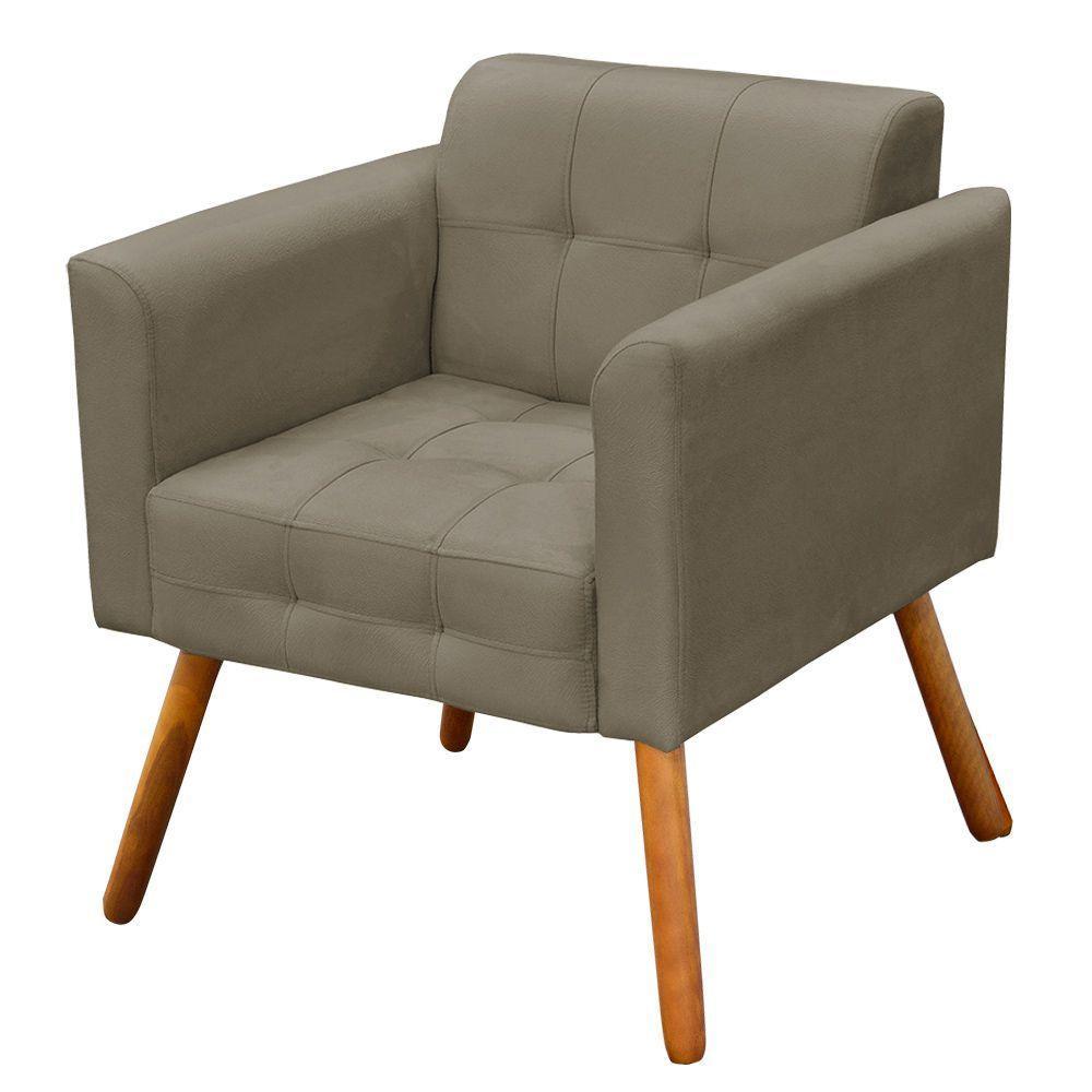 Kit 01 Namoradeira 02 Poltronas Elisa Suede Marrom Rato - 3