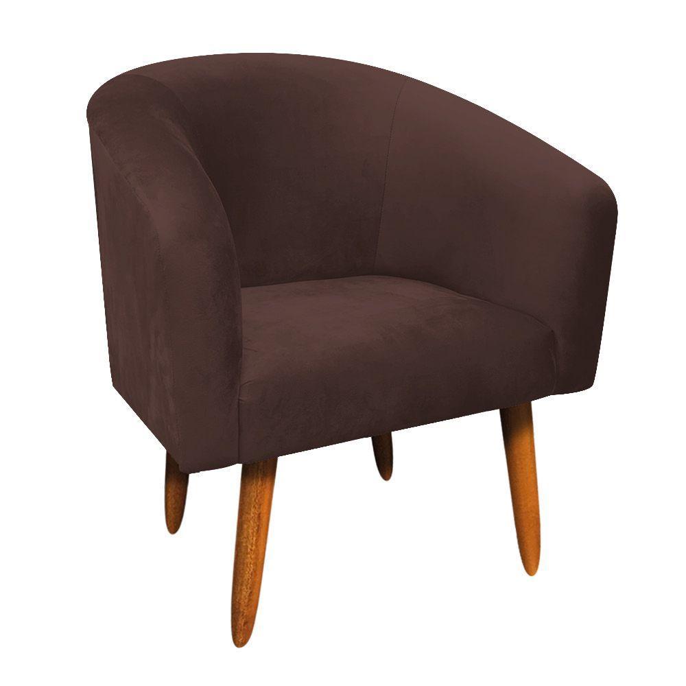 Kit 01 Namoradeira e 01 Poltrona Stella Suede Marrom - 7