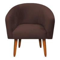 Kit 01 Namoradeira e 01 Poltrona Stella Suede Marrom - 5