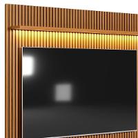 Painel Para Tv Até 75 Polegadas Ripado Betina Com Rack Nature E Off White 180x198 Cm L04 - D'rossi - 3