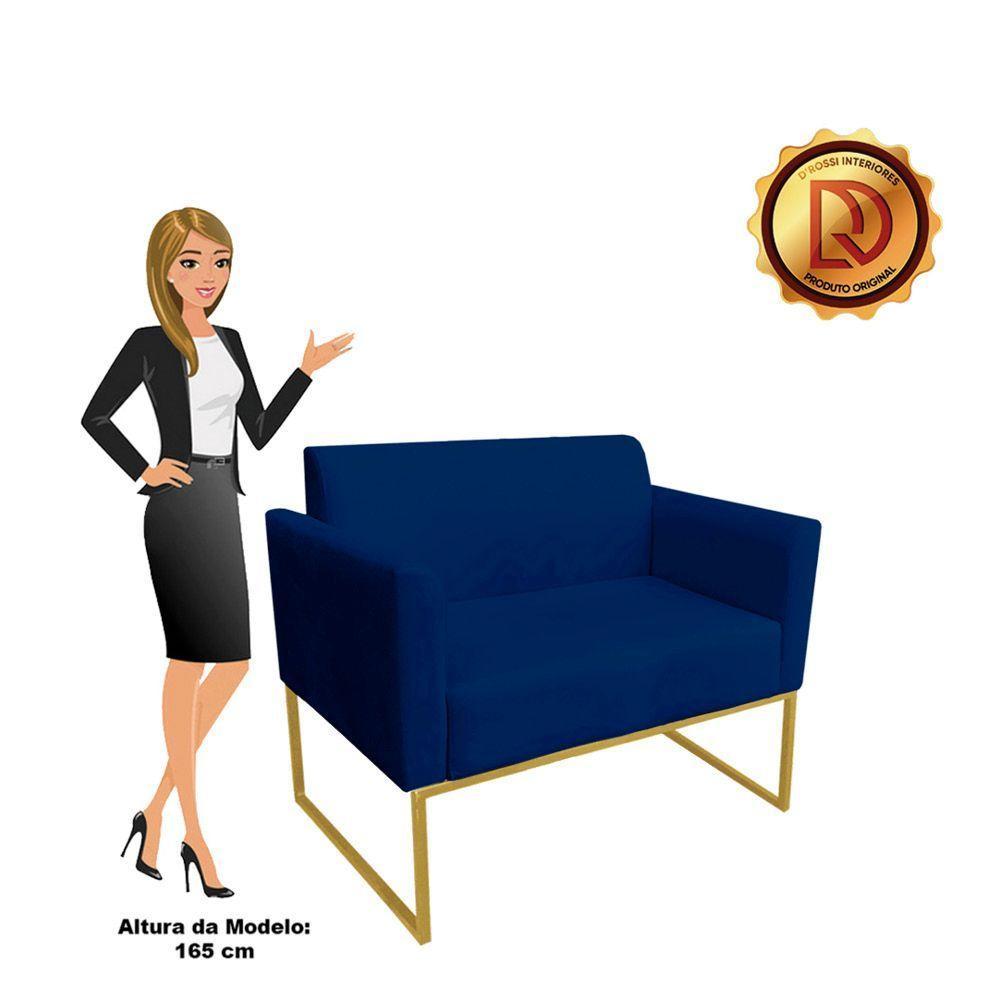 Namoradeira Marisa Suede Azul Marinho Dourado - 2