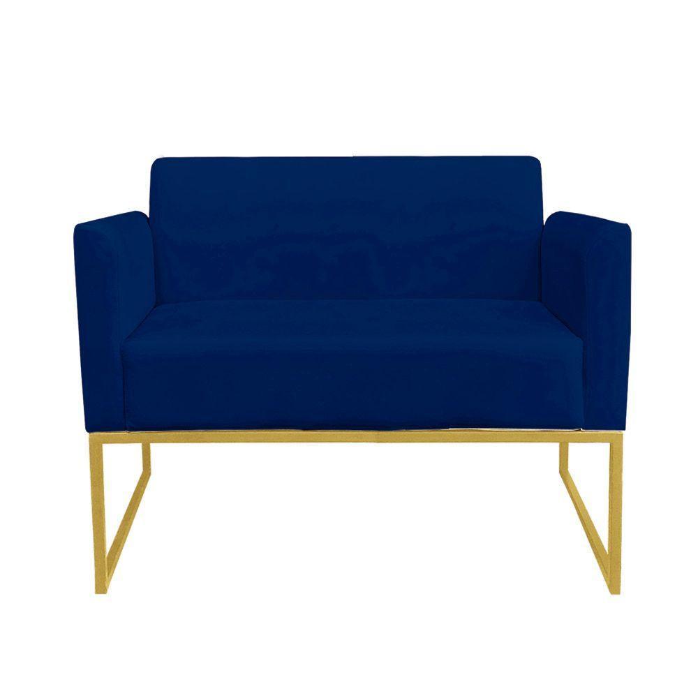 Namoradeira Marisa Suede Azul Marinho Dourado - 8