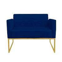 Namoradeira Marisa Suede Azul Marinho Dourado - 8