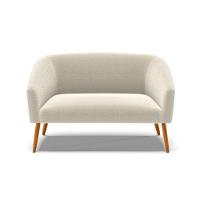 Sofá Namoradeira Stella Bouclê Pés Palito Castanho - D'rossi Cor Bege - 6