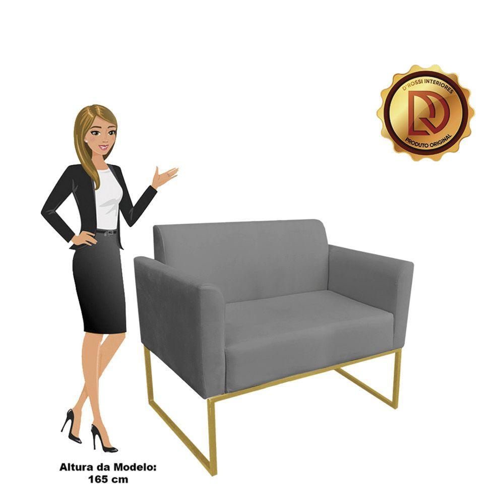 Namoradeira Marisa Suede Grafite Dourado - 1