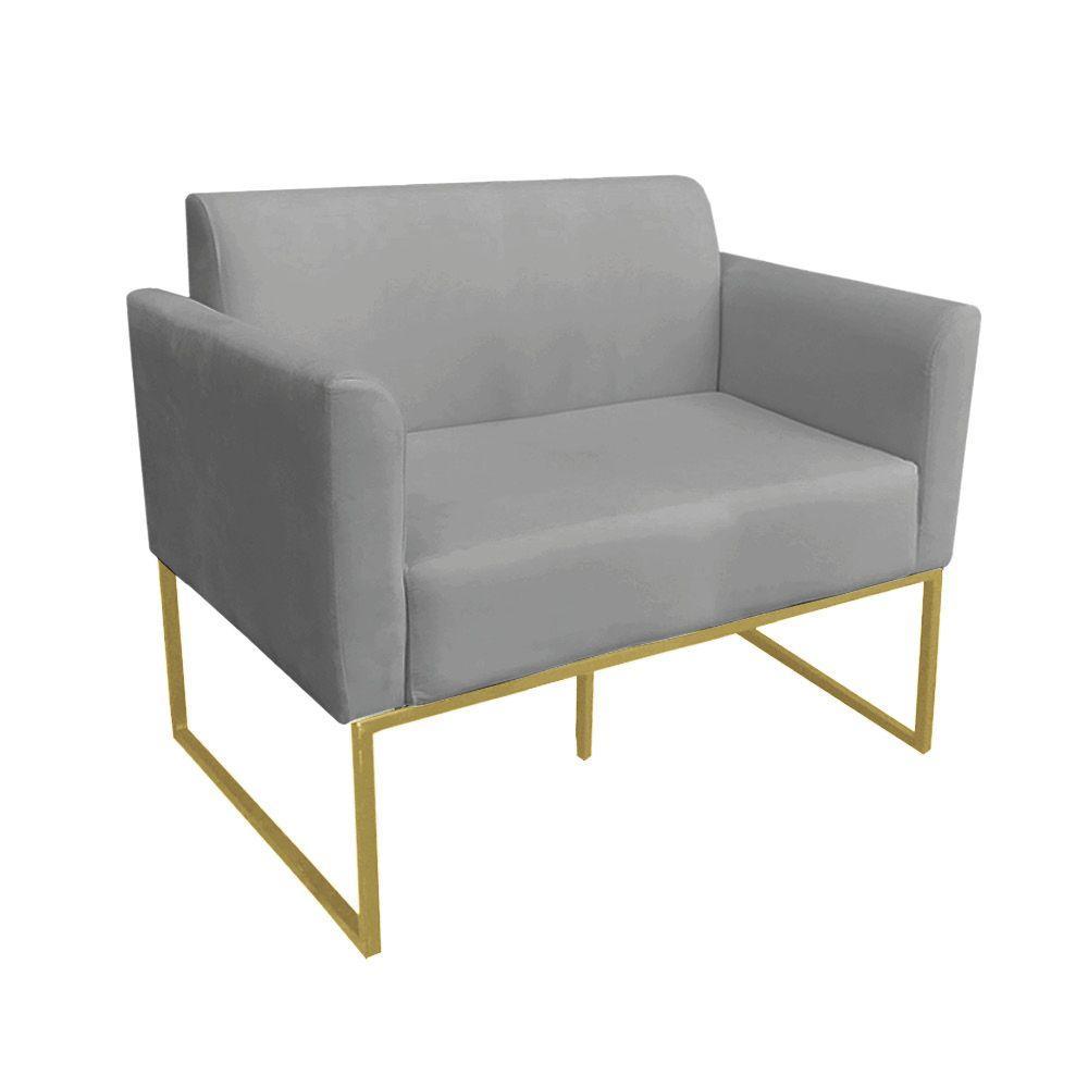 Namoradeira Marisa Suede Grafite Dourado - 2