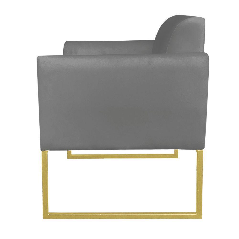 Namoradeira Marisa Suede Grafite Dourado - 3