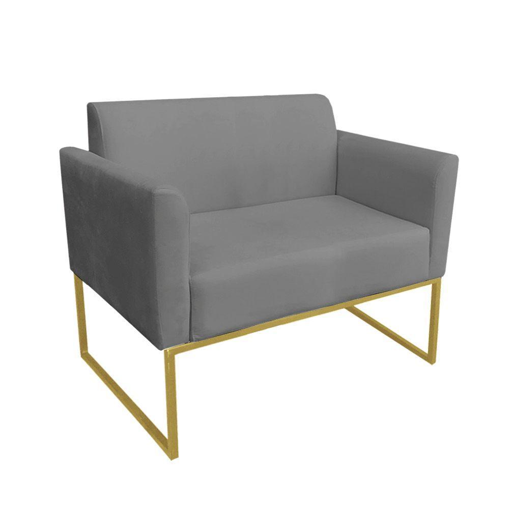 Namoradeira Marisa Suede Grafite Dourado - 7