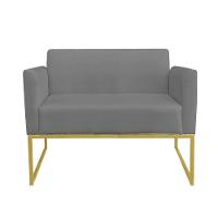 Namoradeira Marisa Suede Grafite Dourado - 5