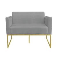 Namoradeira Marisa Suede Grafite Dourado - 6