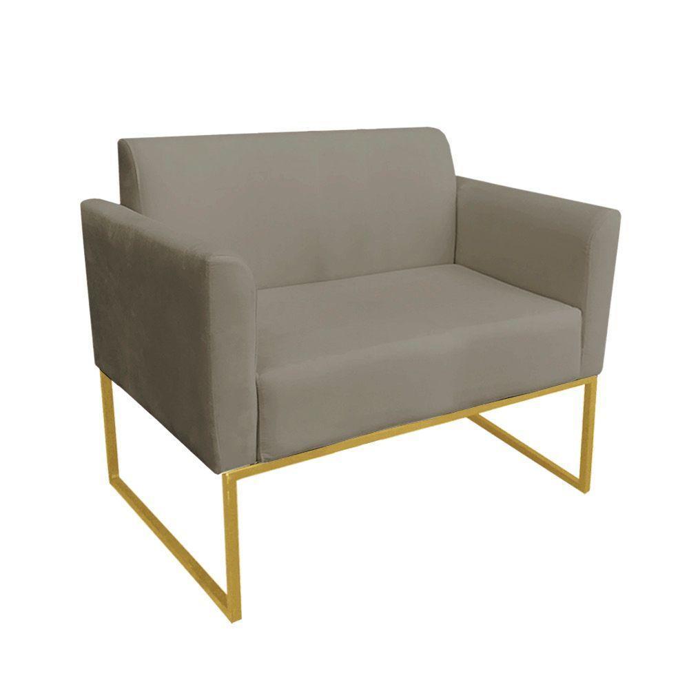 Namoradeira Marisa Suede Dourado Marrom Rato - 1