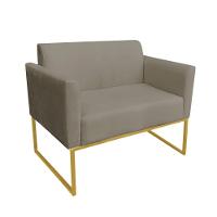 Namoradeira Marisa Suede Dourado Marrom Rato - 1