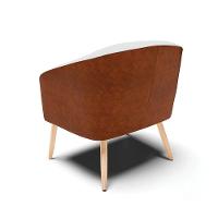 Kit 02 Poltronas Corano Nozes Com Linho Cinza Pés Palito