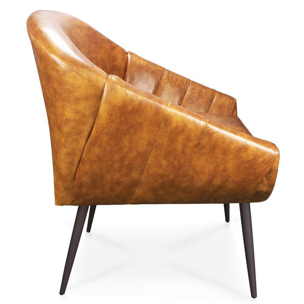 Kit 01 Namoradeira 02 Lugares E 01 Poltrona Giovana Corano Nozes Pés Palito De Ferro - 5