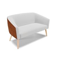 Kit 1 Namoradeira E 1 Poltrona Nozes Com Linho Cinza A05 - 7