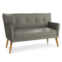 Kit 01 Namoradeira 02 Lugares E 02 Poltronas Anitta Linho Grafite A26 Pés Palito Castanho - 7